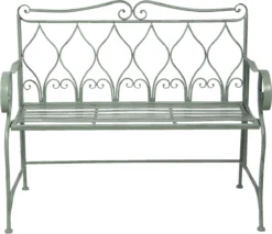 Clayre & Eef Banc De Jardin 5Y0765 107 * 54 * 90 Cm - Banc En Fer Nature Banc D'extérieur Mobilier De Jardin De Jardin