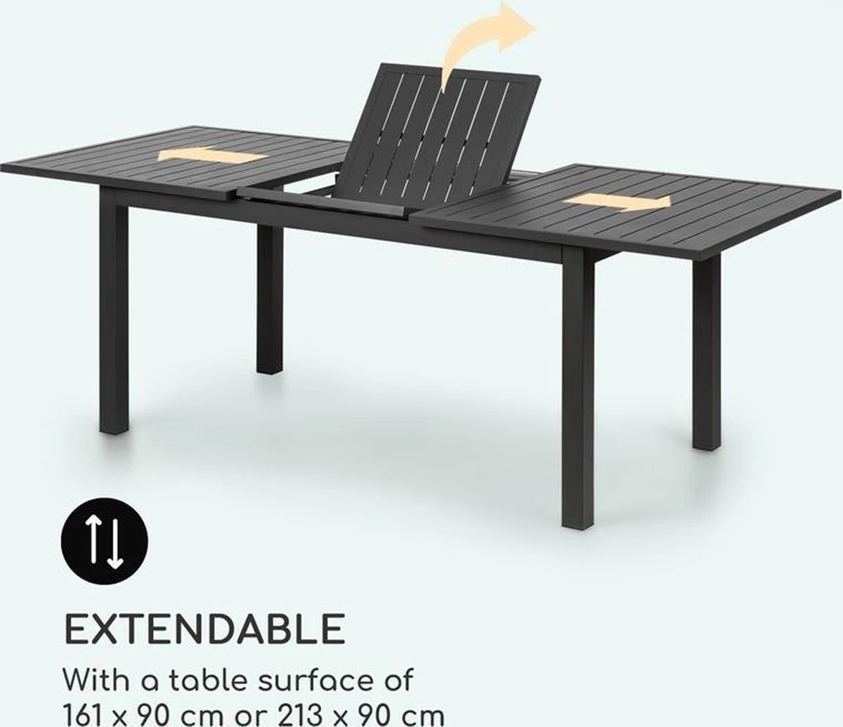 Table De Jardin Blumfeldt Toledo 213 X 90 Cm - à Rallonge - Structure En Aluminium Stable Avec Revêtement En Poudre - Anthracite 7 Table De Jardin Blumfeldt Toledo 213 X 90 Cm - à Rallonge - Structure En Aluminium Stable Avec Revêtement En Poudre - Anthracite – Image 7