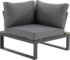 GENERIQUE - Salon De Jardin SAN DIEGO - 5 Personnes - Salon De Jardin - Aluminium - Anthracite - Eucalyptus -Jardin Meubles Magasin 1200x1036 5