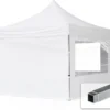 Pavillon Pliant, Tente Pliante, 3 X 3 M, 4 Parties Latérales 32 Mm, Pavillon En Aluminium, Tente De Réception, PES300, 100 % étanche, Blanc