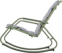 NATERIAL- Chaise à Bascule LYCO - Chaise à Bascule - Avec Kussen - Acier - Kaki - Chaise à Bascule -Jardin Meubles Magasin 1200x1037 7