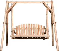 Outsunny Hollywood Balançoire Balançoire De Jardin 2 Places Porche Balançoire Suspendu Banc Bois Massif 84A-086V01 -Jardin Meubles Magasin 1200x1038