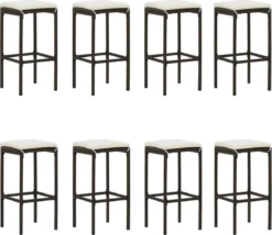 La Dolce Vita - Table GardenBar 9 Pièces Avec Chaises - Meuble Bar - Meuble Bar - Meuble D'angle Bar - Table Haute Avec Tabourets - Ensemble Bistro Avec Table Et Chaises Avec Coussins Marron -Jardin Meubles Magasin 1200x1039 1