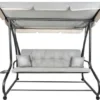 Balançoire De Jardin De Luxe Oneiro Avec Moustiquaire - Gris - ø 168x180x110cm - Hamac - Hamac Avec Support - été - Jardin - Articles De Jardin - Relax - Meubles De Jardin