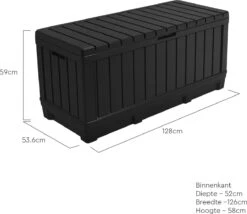 Boîte De Rangement En Plastique Keter Pour Coussins 570 Litres - 155 X 72 X 64 Cm - Anthracite -Jardin Meubles Magasin 1200x1042 8