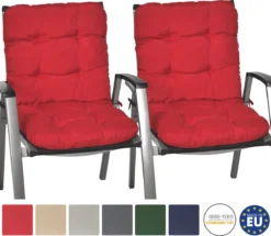 Beautissu Flair NL - Set De 4 Coussins De Jardin Dossier Bas 100x50x8 Cm Rouge Coussin D'Assise Coussin Matelas Pour Salon De Jardin -Jardin Meubles Magasin 1200x1043 2