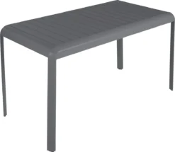 NATERIAL - Table De Balcon Rectangulaire IDAHO - 144 X 70 X 75 Cm - 2 à 4 Personnes - Aluminium - Anthracite - Gris Foncé - Table à Manger - Table De Jardin - Table D'appoint