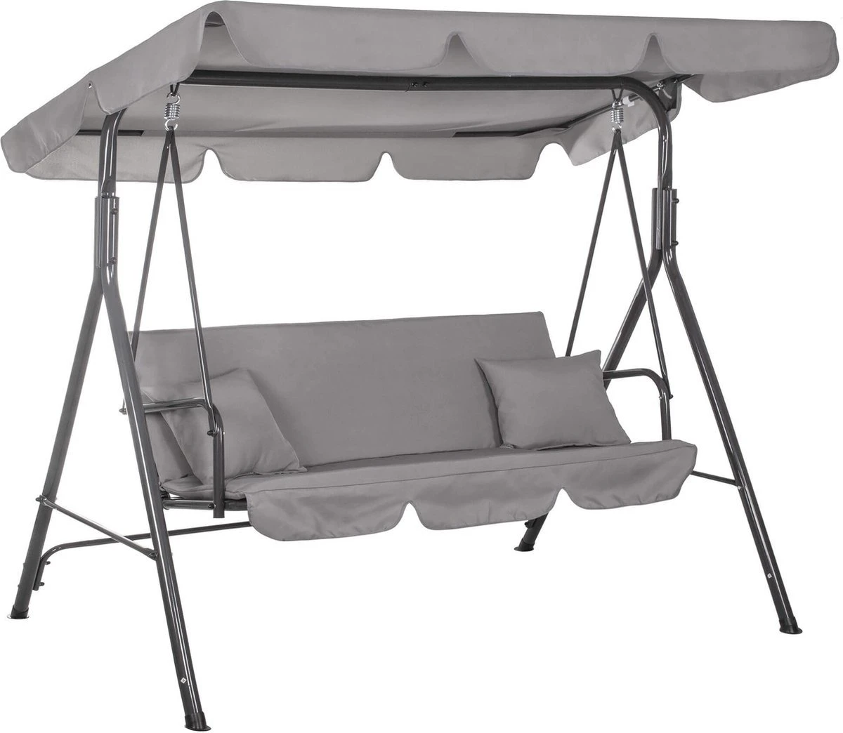 Balancelle | Luna-Balançoire | 3 Places | Imperméable à L'eau | Comprend 2 Coussins | Auvent Réglable | 170 X 110 X 150 Cm | Gris 1 Balancelle | Luna-Balançoire | 3 Places | Imperméable à L'eau | Comprend 2 Coussins | Auvent Réglable | 170 X 110 X 150 Cm | Gris