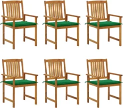 VidaLife Chaises De Jardin De Jardin 6 Pcs Avec Coussins En Bois D'acacia Massif