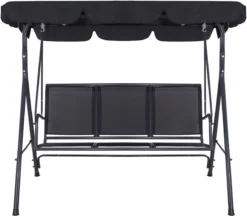Banc De Balançoire Springos | Fiona-Swing | 3 Places | Imperméable à L'eau | Auvent Réglable | 150 X 170 X 109 Cm | Noir 19 Banc De Balançoire Springos | Fiona-Swing | 3 Places | Imperméable à L'eau | Auvent Réglable | 150 X 170 X 109 Cm | Noir -Jardin Meubles Magasin 1200x1047
