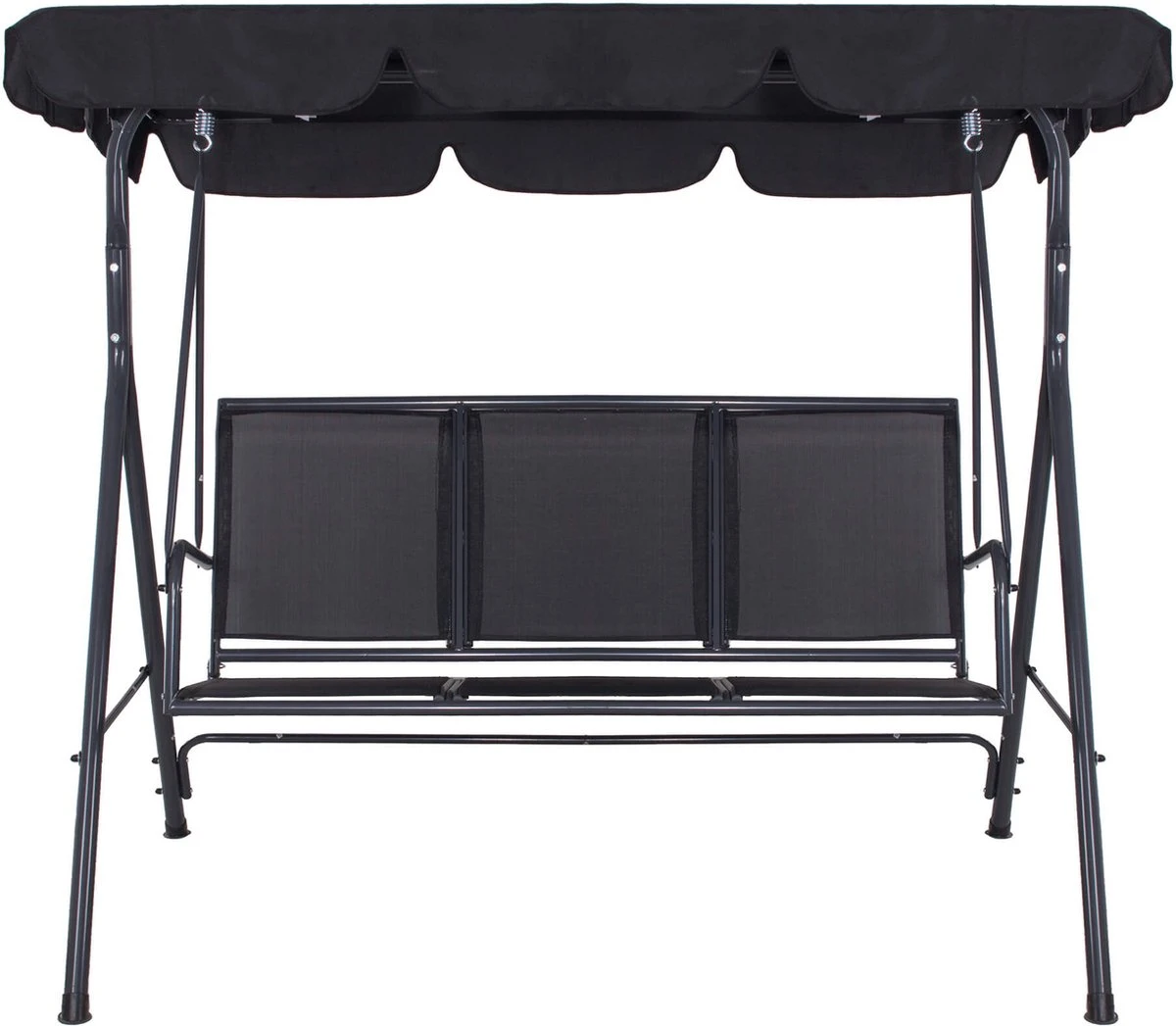 Banc De Balançoire Springos | Fiona-Swing | 3 Places | Imperméable à L'eau | Auvent Réglable | 150 X 170 X 109 Cm | Noir 7 Banc De Balançoire Springos | Fiona-Swing | 3 Places | Imperméable à L'eau | Auvent Réglable | 150 X 170 X 109 Cm | Noir – Image 7
