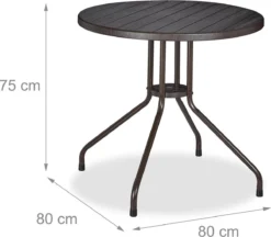 Table De Jardin Relaxdays Ronde - Table De Balcon - Table D'appoint De Jardin - Table De Patio - Table D'extérieur étroite -Jardin Meubles Magasin 1200x1051 3
