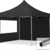 Pavillon Pliant, Tente Pliante, 3 X 3 M, 2 Parties Latérales 32 Mm, Pavillon En Aluminium, Tente De Réception, PES300, 100 % étanche, Noir