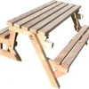 Table De Pique-nique Et Banc 2 En 1 Pliable Modèle Douglas Bois 2-4 Personnes / Livré Entièrement Assemblé!