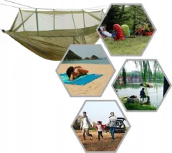 Mivida - Hamac Avec Moustiquaire - 260x140 - 180 Kg - Vert - Avec Fermeture éclair - Hamac Avec Moustiquaire - Survie - Hamac - Camping Plein Air - Camping - Hamac -Jardin Meubles Magasin 1200x1062