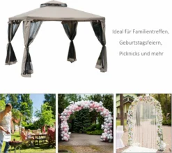 Pavillon De Jardin Outsunny Pavillon Tente De Fête Tente De Fête Tente De Jardin Avec 4 X Parois Latérales 3 X 3 M 84C-133 -Jardin Meubles Magasin 1200x1062 4