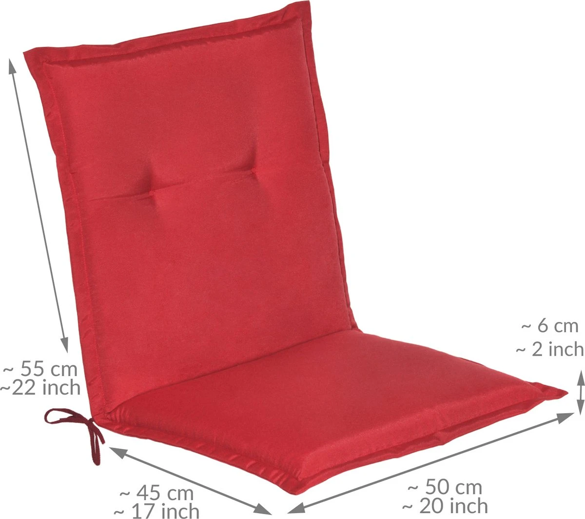 Beautissu Cushion Loft NL 100 X 50 X 6 Cm – Coussin Rouge – Coussin D'assise Chaise De Jardin 2 Beautissu Cushion Loft NL 100 X 50 X 6 Cm – Coussin Rouge – Coussin D'assise Chaise De Jardin – Image 2