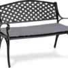 Ensemble Blumfeldt Pozzilli - Banc De Jardin Décoratif - 2 Places - Aluminium Moulé Sous Pression - Avec Coussin D'assise Et Housse 100 % Polyester Hydrofuge