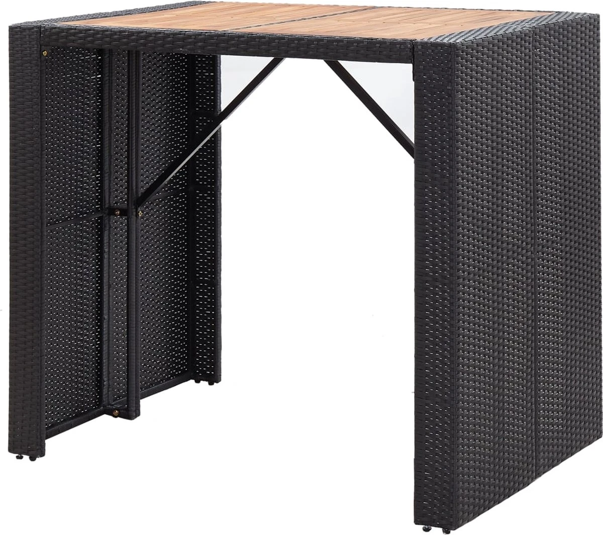 Prolenta Premium - Ensemble De Bar De Jardin 5 Pièces Poly Rotin Et Bois D'acacia Noir 4 Prolenta Premium - Ensemble De Bar De Jardin 5 Pièces Poly Rotin Et Bois D'acacia Noir – Image 4