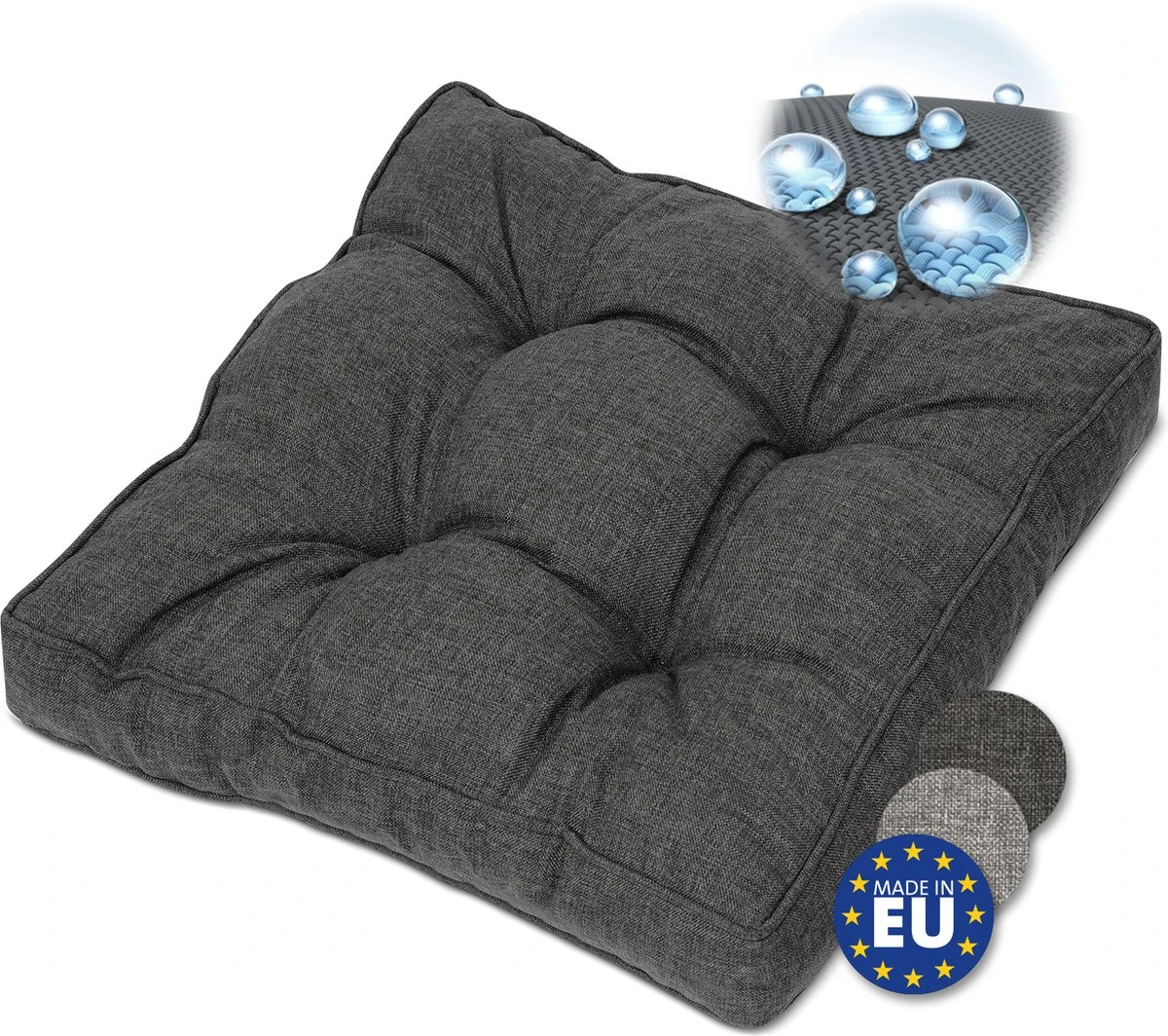 Beautissu BeauFlair - Coussin D'assise Lounge Plein Air 70x70cm - Coussin De Jardin épaisseur 10cm - Housse Hydrofuge & Saleté - Anthracite 1 Beautissu BeauFlair - Coussin D'assise Lounge Plein Air 70x70cm - Coussin De Jardin épaisseur 10cm - Housse Hydrofuge & Saleté - Anthracite