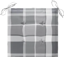 Prolenta Premium - Chaises De Jardin De Jardin 4 Pcs Avec Coussins à Carreaux Gris Teck Massif -Jardin Meubles Magasin 1200x1067