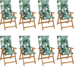 Furniture Limited - Chaises De Jardin 8 Pcs Réglables Avec Coussins En Teck Massif