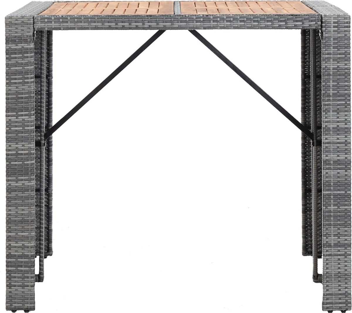 Ensemble De Bar De Jardin Premium - Ensemble De Bar De Jardin 5 Pièces Poly Rotin Et Bois D'acacia Gris 8 Ensemble De Bar De Jardin Premium - Ensemble De Bar De Jardin 5 Pièces Poly Rotin Et Bois D'acacia Gris – Image 8