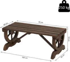 Banc De Jardin Nancy's Lealman - Meubles De Jardin - 2 Places - Design Rustique - Marron - Massief Hout - 105 X 50 X 53 Cm -Jardin Meubles Magasin 1200x1070