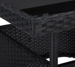 La Dolce Vita - Salon De Jardin 5 Pièces - Salon De Terrasse - Salon De Jardin Avec Chaises Et Table - Salon De Plein Air Poly Rotin Et Verre Noir -Jardin Meubles Magasin 1200x1072 2