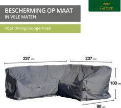 Housse De Protection Pour Canapé D'angle De Jardin | 237 X 237 X 65/100 Cm | Polyester Tissé Oxford 600D, Couleur : Gris -Jardin Meubles Magasin 1200x1072 5