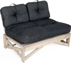 Banque De Palettes De WDMT™ | 115 X 75 X 79 Centimètres | Fini Délavé Gris | Banc De Jardin En Bois | Banc De Jardin Confortable En Bois | Bois De Palette