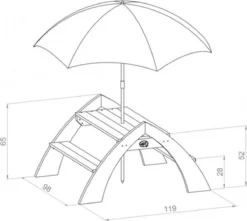 AXI Kylo Table Pique Nique Enfant En Bois Gris & Blanc - Table Picnic Avec Parasol Pour Le Jardin -Jardin Meubles Magasin 1200x1074 1