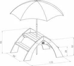 AXI Kylo Table Pique Nique Enfant En Bois Gris & Blanc - Table Picnic Avec Parasol Pour Le Jardin -Jardin Meubles Magasin 1200x1074