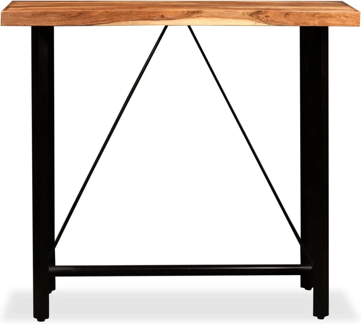 Prolenta Premium - Ensemble De Bar 5 Pièces En Bois D'acacia Massif, Cuir Véritable Et Toile 4 Prolenta Premium - Ensemble De Bar 5 Pièces En Bois D'acacia Massif, Cuir Véritable Et Toile – Image 4