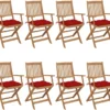 Prolenta Premium - Chaises De Jardin De Jardin 8 Pcs Pliables Avec Coussins En Bois D'acacia Massif