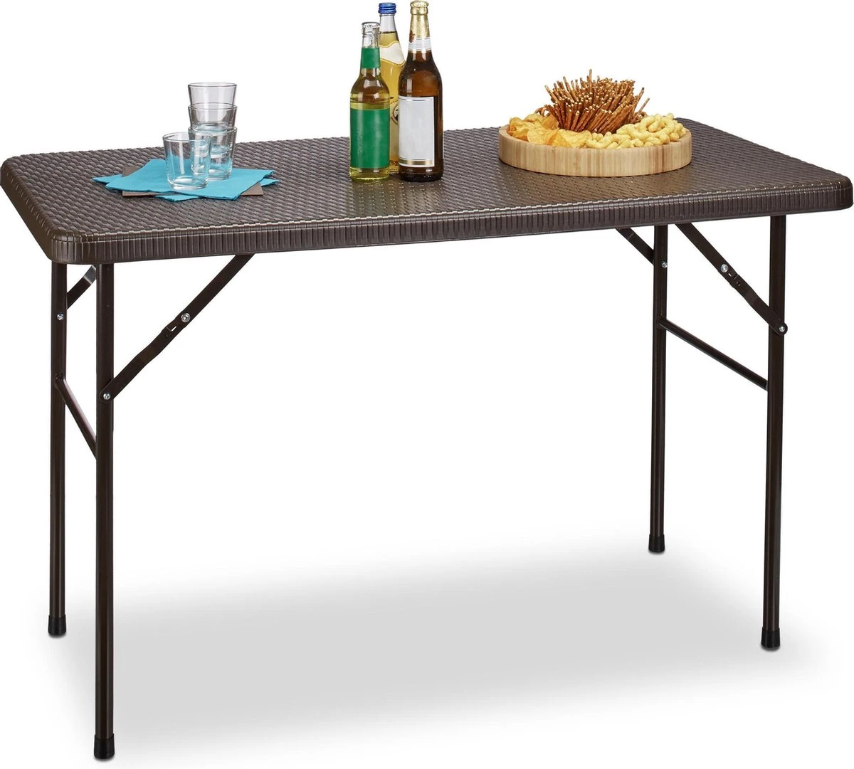 Relaxdays Table De Jardin Rotin BASTIAN Pliable, Table D'appoint, Table à Manger, Jardin, Véranda Marron, Rectangulaire 1 Relaxdays Table De Jardin Rotin BASTIAN Pliable, Table D'appoint, Table à Manger, Jardin, Véranda Marron, Rectangulaire