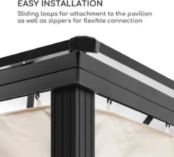 Gazebo Solaire Blumfeldt Pantheon Solid Sky Ambient 3 X 4m - 4 X Parois Latérales Moustiquaire & 4 X Parois Latérales Polyester - Eclairage LED -Jardin Meubles Magasin 1200x1081