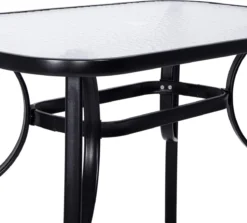 Table De Jardin Springos | Table D'extérieur | Table à Manger D'extérieur | Métal | Verre Trempé | 120 X 70 X 73 Cm | Noir -Jardin Meubles Magasin 1200x1081 4