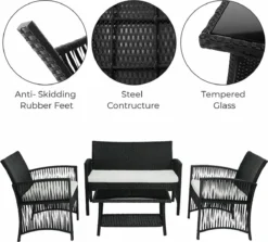 Salon De Jardin En Rotin - 4 Pièces - Salon De Jardin - 1 X 2 Places - 2 X Chaises Simples - 1 X Table Basse 1 X Kussen Long 2 X Coussins Courts 8 Salon De Jardin En Rotin - 4 Pièces - Salon De Jardin - 1 X 2 Places - 2 X Chaises Simples - 1 X Table Basse 1 X Kussen Long 2 X Coussins Courts -Jardin Meubles Magasin 1200x1082 1