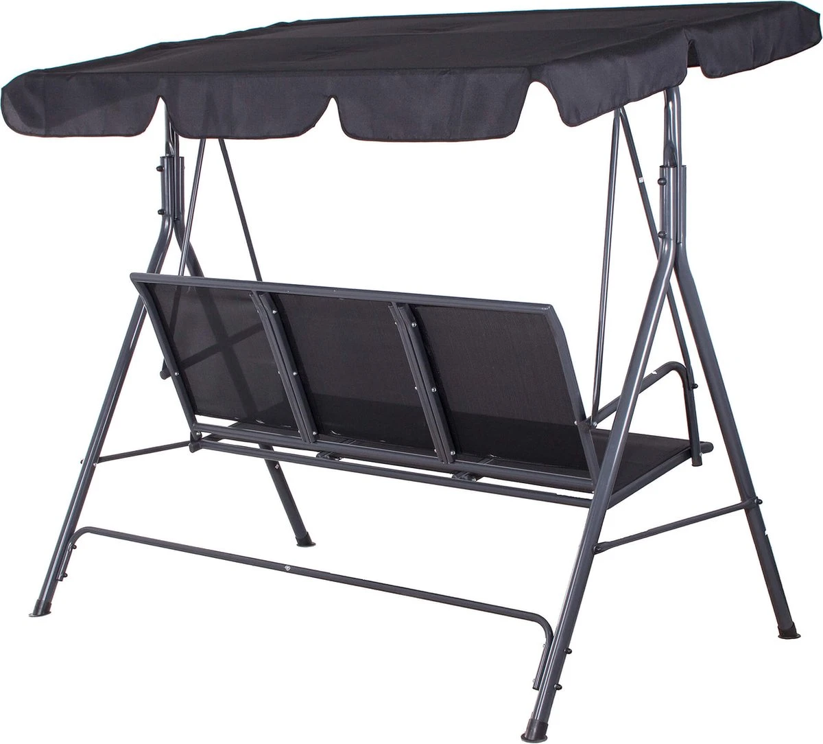 Banc De Balançoire Springos | Fiona-Swing | 3 Places | Imperméable à L'eau | Auvent Réglable | 150 X 170 X 109 Cm | Noir 9 Banc De Balançoire Springos | Fiona-Swing | 3 Places | Imperméable à L'eau | Auvent Réglable | 150 X 170 X 109 Cm | Noir – Image 9
