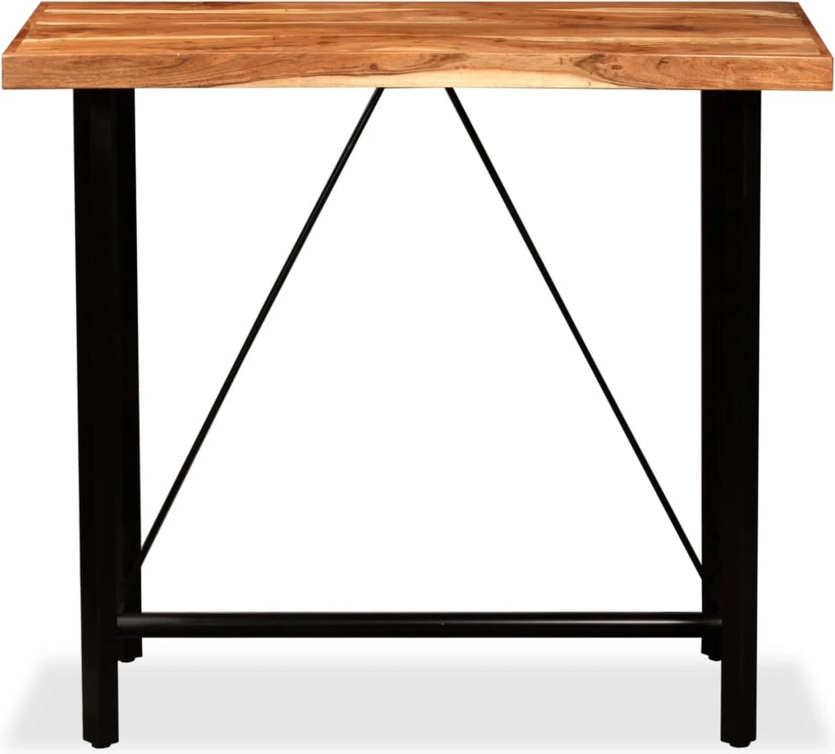 Prolenta Premium - Ensemble De Bar 5 Pièces En Bois D'acacia Massif, Cuir Véritable Et Toile 3 Prolenta Premium - Ensemble De Bar 5 Pièces En Bois D'acacia Massif, Cuir Véritable Et Toile – Image 3