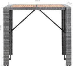 Ensemble De Bar De Jardin Premium - Ensemble De Bar De Jardin 5 Pièces Poly Rotin Et Bois D'acacia Gris 16 Ensemble De Bar De Jardin Premium - Ensemble De Bar De Jardin 5 Pièces Poly Rotin Et Bois D'acacia Gris -Jardin Meubles Magasin 1200x1084 6