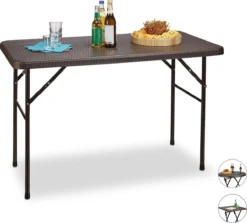 Relaxdays Table De Jardin Rotin BASTIAN Pliable, Table D'appoint, Table à Manger, Jardin, Véranda Marron, Rectangulaire 21 Relaxdays Table De Jardin Rotin BASTIAN Pliable, Table D'appoint, Table à Manger, Jardin, Véranda Marron, Rectangulaire -Jardin Meubles Magasin 1200x1085 4