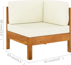 Prolenta Premium - Ensemble De Salon 2 Pièces Avec Coussins Blanc Crème En Bois D'acacia - Maison Et Jardin -Jardin Meubles Magasin 1200x1087 1