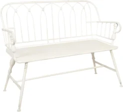 Clayre & Eef Banc De Jardin 5Y0837 120 * 53 * 90 Cm - Banc En Fer Wit Banc Extérieur Mobilier De Jardin De Jardin -Jardin Meubles Magasin 1200x1087 2