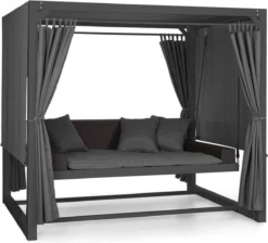 Balançoire De Luxe Eremitage Hollywood 236x180x210 Cm, Toit Ouvrant Pour Protéger Contre La Lumière Directe Du Soleil