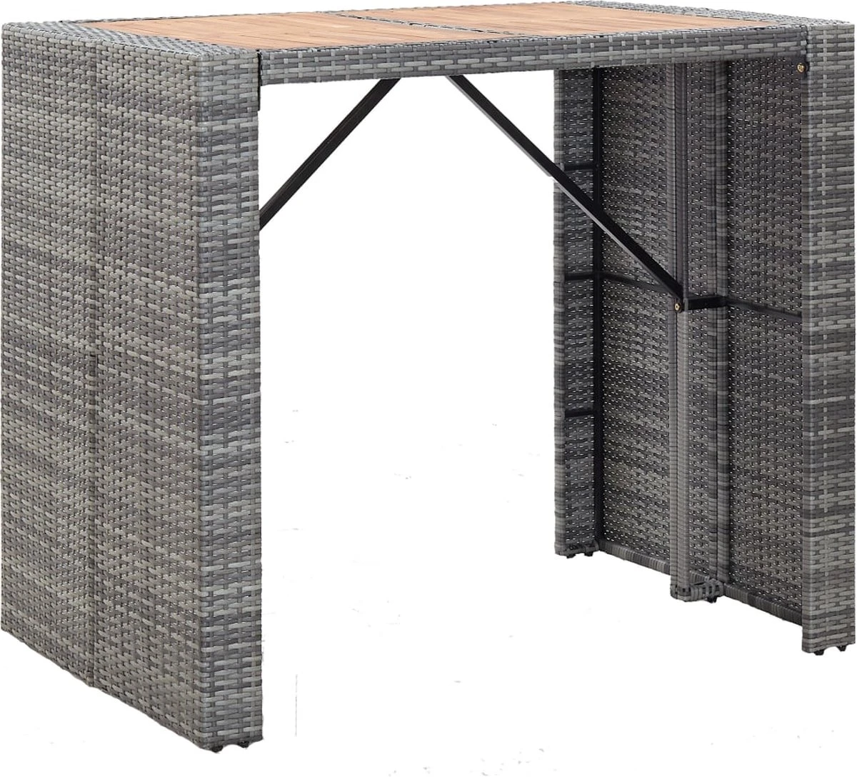 Ensemble De Bar De Jardin Premium - Ensemble De Bar De Jardin 5 Pièces Poly Rotin Et Bois D'acacia Gris 6 Ensemble De Bar De Jardin Premium - Ensemble De Bar De Jardin 5 Pièces Poly Rotin Et Bois D'acacia Gris – Image 6