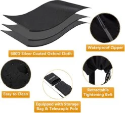 Housse De Protection Pour Parasol | Avec Tige | 2 à 4 Mètres | Résistant Aux Intempéries | Résistant Aux UV | Étanche Au Vent | Résistant à La Neige | DELMAÏA -Jardin Meubles Magasin 1200x1089 7