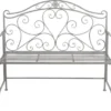 Clayre & Eef Banc De Jardin 5Y0223G 103 * 51 * 94 Cm - Banc En Fer Grijs Banc D'extérieur Mobilier De Jardin De Jardin