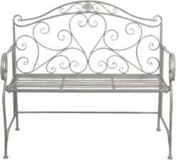 Clayre & Eef Banc De Jardin 5Y0223G 103 * 51 * 94 Cm - Banc En Fer Grijs Banc D'extérieur Mobilier De Jardin De Jardin -Jardin Meubles Magasin 1200x1091